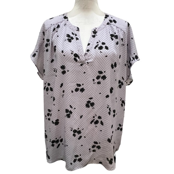 Banana Republic Factory Dainty Flowers & Polka Dots Pullover Perfect Work Blouse - Picture 1 of 10